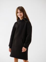 Акция на Підліткове тепле плаття -худі для дівчинки Tair Kids 908ПЛ 146 см Чорне от Rozetka