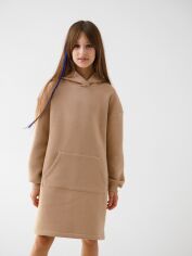 Акция на Дитяче тепле плаття -худі для дівчинки Tair Kids 907ПЛ 122 см Бежеве от Rozetka