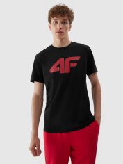 Акция на Футболка 4F Tshirt M0877 4FAW23TTSHM0877-21S S Чорна от Rozetka