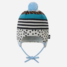 Акція на Дитяча зимова шапка-біні на зав'язках з помпоном для хлопчика Reima Moomin Yngst 5300201A-6301 40/42 см від Rozetka