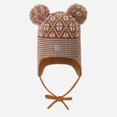 Акция на Дитяча зимова шапка-біні на зав'язках з помпоном для хлопчика Reima Kuuru 5300215A-1491 52 см от Rozetka