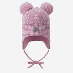 Акция на Дитяча зимова шапка-біні на зав'язках з помпоном для дівчинки Reima Kuuru 5300215A-4501 48 см от Rozetka
