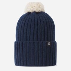 Акция на Дитяча зимова шапка-біні з помпоном для хлопчика Reima Topsu 5300227A-6981 48/50 см от Rozetka