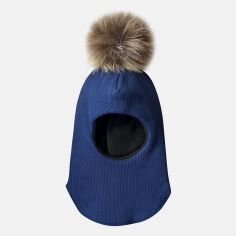 Акция на Дитяча зимова шапка-шолом з помпоном на флісі для хлопчика Babydream 1pe3bal12d 54 Синя от Rozetka
