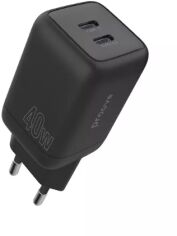 Акція на Proove Wall Charger 2xUSB-C Silicone Power 40W Black від Y.UA