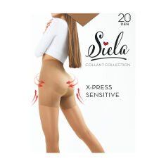 Акция на Колготки жіночі Siela X-Press Sensitive з коригувальними шортиками, 20 DEN, Caramel, розмір 3 от Eva