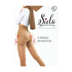 Акция на Колготки жіночі Siela X-Press Sensitive з коригувальними шортиками, 40 DEN, Caramel, розмір 5 от Eva