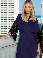 Акція на Халат DKaren Housecoat Dagmara XS Navy Blue від Rozetka