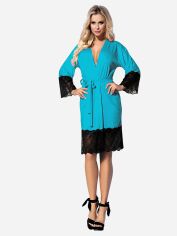 Акція на Халат жіночий великого розміру DKaren Jasmin XL Turquoise від Rozetka