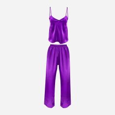 Акция на Піжама (майка + штани) DKaren Set Iga 2XL Violet от Rozetka