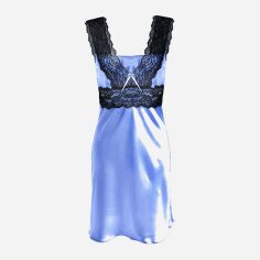 Акція на Нічна сорочка DKaren Slip Maya XS Light Blue від Rozetka