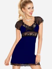 Акция на Нічна сорочка DKaren Slip Paulina M Navy Blue/Black от Rozetka