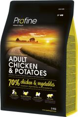 Акция на Сухой корм для взрослых собак Profine Adult Chicken с курицей и картофелем 3 кг (8595602517442) от Stylus