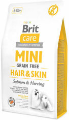 Акція на Сухой корм для взрослых собак миниатюрных пород Brit Care Mini Grain Free Hair & Skin с лососем 2 кг (8595602520220) від Stylus