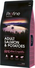 Акция на Сухой корм для взрослых собак Profine Adult Salmon с лососем и картофелем 15 кг (8595602517572) от Stylus