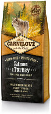 Акция на Сухой корм для взрослых собак крупных пород Carnilove Salmon & Turkey Large Breed 12 кг (8595602508945) от Stylus