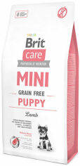 Акция на Сухой корм для щенков миниатюрных пород Brit Care Mini Grain Free Puppy с ягненком 7 кг (8595602520152) от Stylus