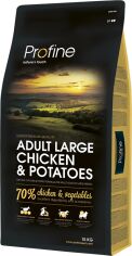 Акция на Сухой корм для взрослых собак крупных пород Profine Adult Large Chicken с курицей и картофелем 15 кг (8595602517459) от Stylus