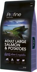 Акция на Сухой корм для взрослых собак крупных пород Profine Adult Large Salmon с лососем и картофелем 15 кг (8595602517619) от Stylus