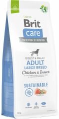 Акция на Сухой корм Brit Care Dog Sustainable Adult Large Breed для собак весом от 25кг 12кг (8595602558742) от Stylus