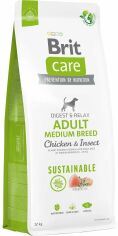 Акция на Сухой корм Brit Care Dog Sustainable Adult Medium Breed для собак весом 10/25 кг 12кг (8595602558681) от Stylus