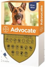 Акция на Капли на холку для собак Bayer/Elanco Advocate 25-40 кг 3 шт по 4 мл (91030 1x3) от Stylus