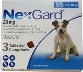 Акция на Таблетки от блох и клещей Merial NexGard для собак весом 4-10 кг M 1 уп. 3 шт. инсектоакарицид (3661103042860) от Stylus