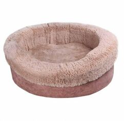 Акция на Лежак для собак Ferplast Donut круглый с бортиками М 62х44х22 см 15 кг пудровый (VR01//1516) от Stylus