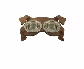 Акция на Миски на подставке Lucky Pet Dog 2x200 мл 32x19x8 см коричневые (4820224213583) от Stylus