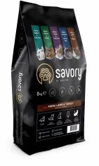 Акция на Сухой корм Savory для кошек с чувствительным пищеварением со свежим мясом ягненка и индейки, 8 кг (4820232630099) от Stylus