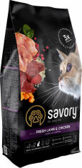Акция на Сухой корм Savory для кастрированных котов со свежим мясом ягненка и курицы, 2 кг (4820232630112) от Stylus