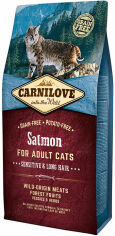Акция на Сухой корм для взрослых кошек с чувствительным пищеварением Carnilove Salmon Sensitive & Long Hair 6 кг (8595602512270) от Stylus