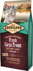 Акция на Сухой корм Carnilove Fresh Carp & Trout Sterilised for Adult cats для кастрированных котов и стерилизованных кошек с карпом и форелью 6 кг от Stylus