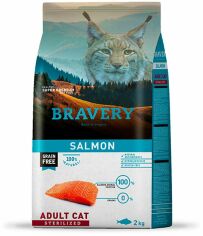 Акция на Сухой корм Bravery Salmon Adult Cat Sterilized для стерилизованных котов с лососем 2 кг (7708 Br Salm STER_2KG) от Stylus