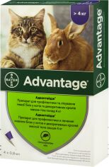 Акция на Капли Bayer/Elanco Advantage 80 для кошек более 4 кг 4 пипетки/1уп. (4007221046394) от Stylus