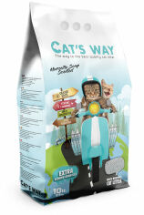 Акція на Наполнитель для кошачьего туалета Cats Way бентонитовый бирюзовый марсельское мыло 10 л від Stylus