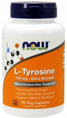 Акция на Now Foods L-Tyrosine, Extra Strength, 750 mg, 90 Veg Capsules (NOW-00165) от Stylus