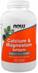 Акция на Now Foods Calcium & Magnesium with D3 and Zink Softgels 240 caps от Stylus