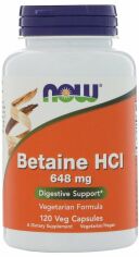 Акция на Now Foods Betaine HCL, 648 mg, 120 Veggie Caps (NF2938) от Stylus