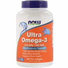 Акція на Now Foods Ultra Omega 500 EPA/250 DHA, 180 Fish Softgels (NF1665) від Stylus