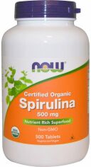 Акція на Now Foods Organic Spirulina 500 mg 500 Tabs Спирулина від Stylus