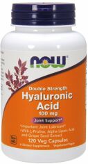 Акция на Now Foods Hyaluronic Acid Double Strength 100 mg Veg Capsules 120 Vcaps Гиалуроновая кислота от Stylus