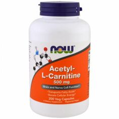 Акція на Now Foods Acetyl-L-Carnitine 500 mg Ацетил-Л-карнитин 200 веганских капсул від Stylus
