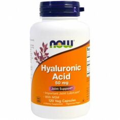 Акція на Now Foods Hyaluronic Acid 50 mg Гиалуроновая кислота 120 капсул від Stylus