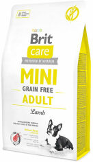 Акція на Сухий корм для дорослих собак мініатюрних порід Brit Care Mini Grain Free Adult з ягням 2 кг (8595602520107) від Y.UA