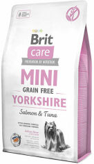 Акція на Сухий корм для дорослих собак породи йоркширський тер'єр Brit Care Sensitive Grain Free Yorkshire з лососем і тунцем 2 кг (8595602520190) від Y.UA