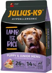 Акция на Сухий гіпоалергенний корм Julius-K9 Lamb and Rice Puppy & Junior Menu для цуценят з бараниною і рисом 3 кг (5998274312743) от Y.UA