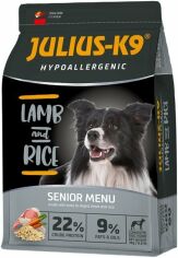 Акция на Сухий гіпоалергенний корм Julius-K9 Lamb and Rice Senior Menu для собак старшого віку або собак, схильних до повноти c бараниною і рисом 12 кг (5998274312613) от Y.UA