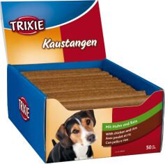 Акція на Ласощі для собак Trixie паличка жувальна з куркою 65 г шт. 50 шт. (4011905317458) від Y.UA