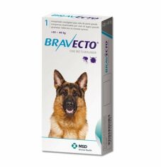 Акция на Жувальна таблетка Бравекто від бліх і кліщів для собак 20 - 40 кг (8713184146533) от Y.UA